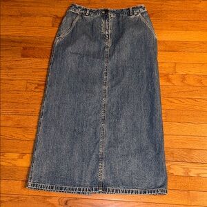 L.L. BEAN Women’s Denim Maxi Skirt Blue Jean Size 8 VTG Heritage Preppy Capsule